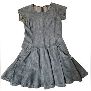 Theory Denim Blue Mini Dress 100% Cotton